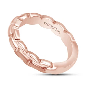 JAI By John Hardy Rose Gold Plated Sterling Silver Colored Box Chain Band Ring 9 - Picture 1 of 4