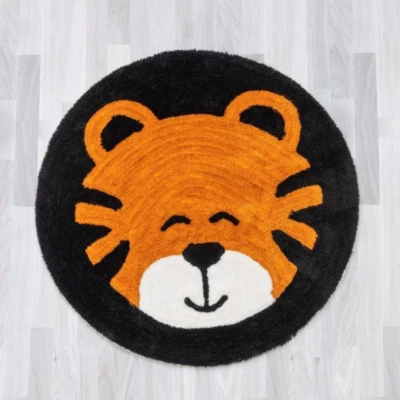 Kinderteppich Spielteppich Mädchen Jung Kinderzimmer Baby zimmer TIGER 100Cm - Bild 1 von 4
