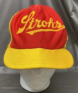 Sombrero de cerveza vintage pajas gorra snapback malla camionero amarillo rojo - Imagen 1 de 8