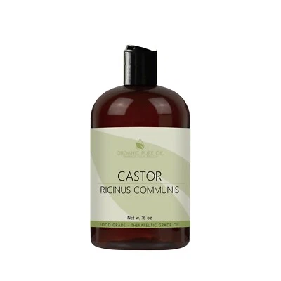 Castor oil cold pressed organic 100% pure eyelashes eyebrow 16 oz w/dispense cap - Image 1 of 4