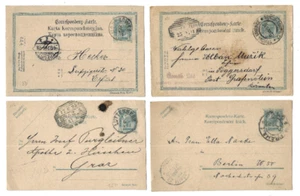 Austria: 1901; a 1905, 4 papelería postal diferentes, circulados, EBOS09 - Imagen 1 de 2