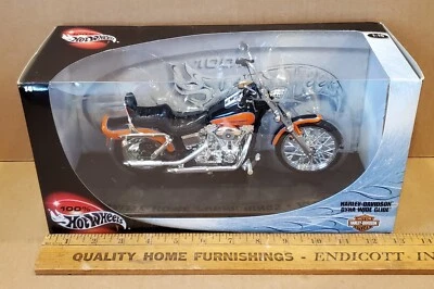 Hot Wheels Harley Davidson Dyna Wide Glide Motorcycle, New in Box, 2000, 1:10 - Image 1 of 4