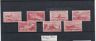 NA11 UNUSAL LOT OF 7 SINGLE GB WW2 LABEL STAMPS IN RED WARSHIP WEEK 1943 M/H