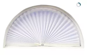 Arched Window Shade Half Round Window Pleated Fabric White By Redi Shade. New. - Picture 1 of 15