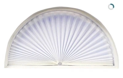 Arched Window Shade Half Round Window Pleated Fabric White By Redi Shade.  New. - Image 1 of 4