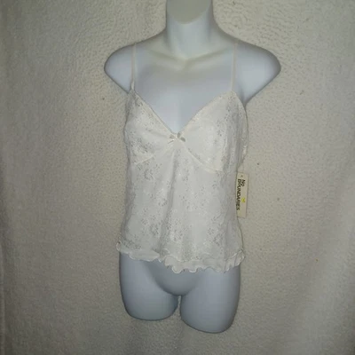 Camiseta sin mangas No Boundaries para mujer grande 12-14 encaje cami blanca babydoll (JL) Foto 1 de 4