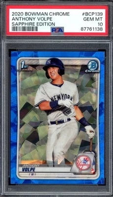 2020 Bowman Chrome #BCP-139 Anthony Volpe RC 1st Bowman Rookie Sapphire PSA 10 - Image 1 of 2
