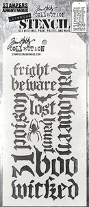 Stampers Anonymous Tim Holtz Schichtschablone Halloween Schrift THS063 - Bild 1 von 4