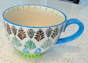 Pier One Hand Painted Stoneware Kaffeebecher Ellie Peacock - Bild 1 von 4