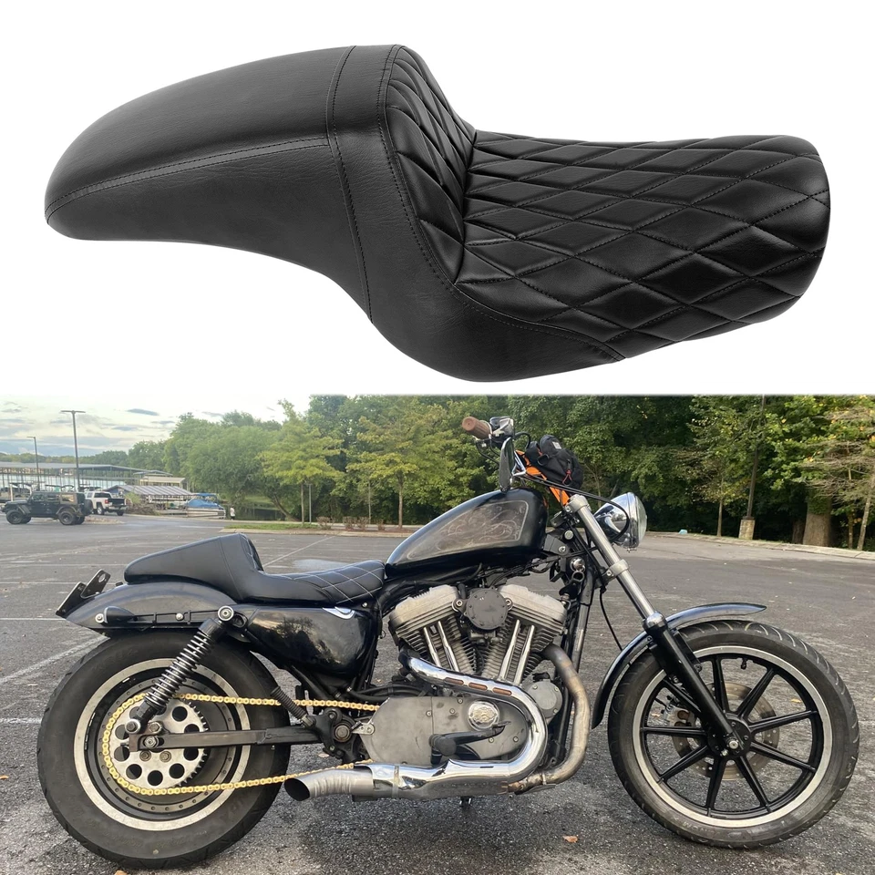 Asiento doble conductor pasajero para Harley Sportster Iron 883 1200 2004-2023 Foto 1 de 4