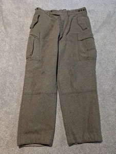 Pantalones del ejército alemán para hombre 36x30 vintage años 60 lana carga fatigas militares pesados - Imagen 1 de 19