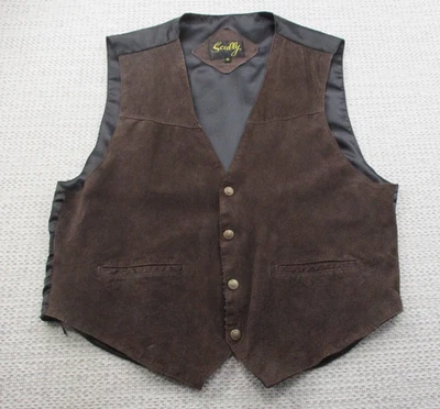 Scully Vest Mens 2XL Suede Western Button Front Satin Back Cowboy Oklahoma - Image 1 of 4