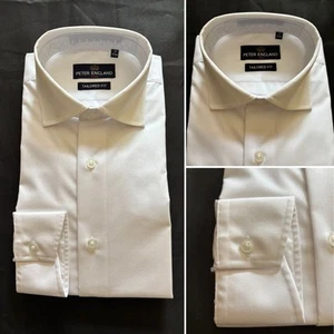 Peter England Tailored Fit Shirt, 16", White BNWT - Picture 1 of 4