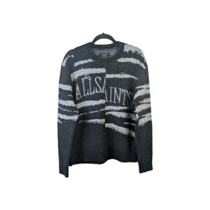 All Saints Ture Pullover Herren Größe M Grau Schwarz Rundhalspullover Alpaka Oversized - Bild 1 von 18