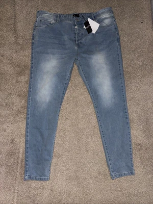 Boohoo MAN Button Down Jeans Size 42X30 Light Wash - Image 1 of 4