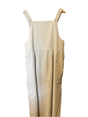 Women’s Twill Pinafore Jumper Dress Khaki 100% Cotton USA M Traditional Cottage - Image 1 of 4