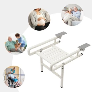 Asiento de Ducha Plegable Montaje en Pared, Plegable Pared Madera Silla de Ducha Banco con Barandilla - Imagen 1 de 21