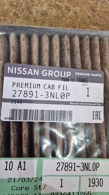 GENUINE NISSAN CUBE 2009-2019 LEAF 2018 PREMIUM CABIN POLLEN FILTER 27901-3NL0P - Image 1 of 2