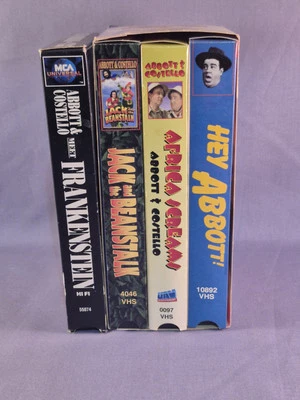 Lot of 4 Abbott and Costello Meet Frankenstein Hey Abbott VHS Color B & W Movies Foto 1 de 4