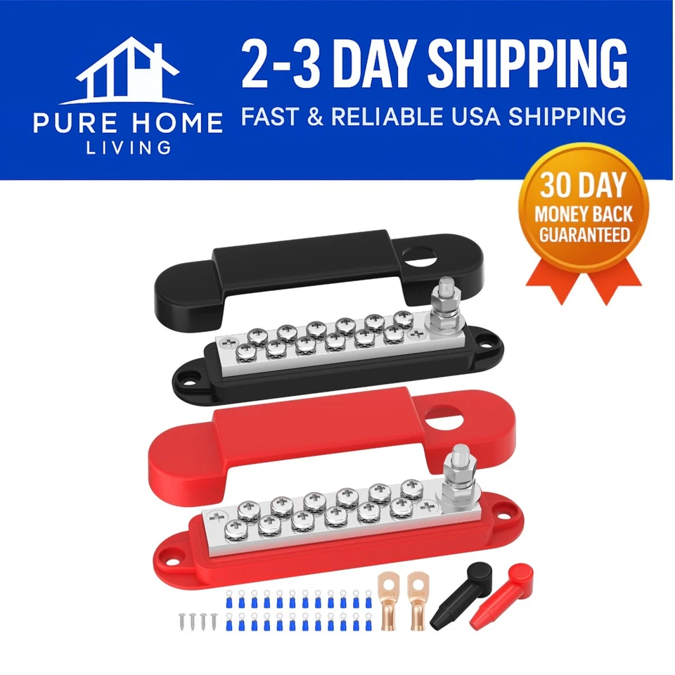 12V 150A Marine Bus Bar with 24 Contacts - Reliable Power Distribution Solution - Image 1 of 4
