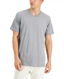 Alfani V-Neck T-Shirt Men's Medium Grey Heather All Cotton Regular Fit - Picture 1 of 4