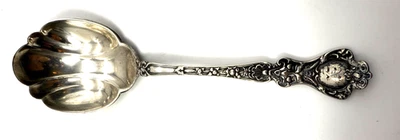 VINTAGE ALVING CO STERLING SILVER SHELL SPOON 6" - Image 1 of 4