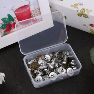 40 Sets 17mm Jeans Metal Button Tack Snap Buttons Replacement with Rivets+Box - Picture 1 of 9