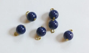 Vintage Navy Blue Plastic Bead Drops with Loop Japan drp024B - Picture 1 of 2