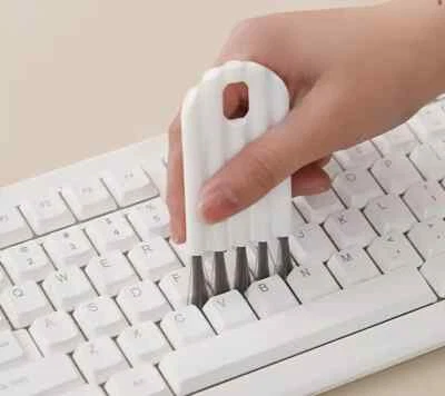 White 1pc Keyboard Cleaning Brush, Bendable Cup Cover Groove Gap Brush General - Image 1 of 4