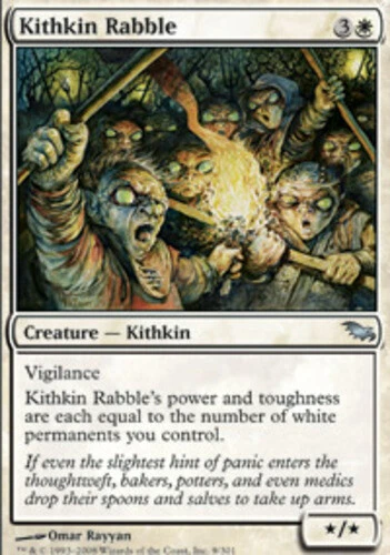 Kithkin Rabble ~ Lightly Played Shadowmoor MTG Magic UltimateMTG White Card - Image 1 of 1