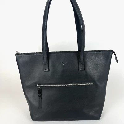 Bolso de Mano Tahari de Cuero Negro Guijarro para Mujer Bolso de Hombro con Cremallera  Foto 1 de 4