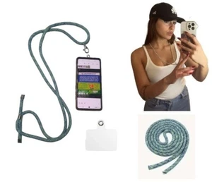 1 Collier Ethnique A1 Corde 8MM 150CM Attache Plastique Trasp. Porte Téléphone - Photo 1 sur 7