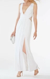 NEW BCBG MAXAZRIA WHITE HASANI EMBROIDERED GOWN LMR66I60/L578A SIZE 6 - Picture 1 of 4