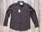 Weatherproof Vintage Longe Sleeve Button Up Shirt Mens Size L Brown New Nwt