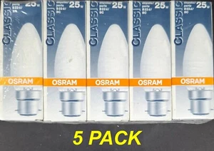 5 x 25W Pearl Candle Light Globes Bulbs Lamps Incandescent B22 Bayonet Cap BC - Picture 1 of 2