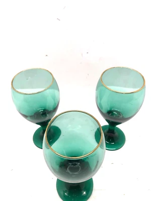 De colección Vino Verde Libbey Enebro Vasos Vajilla Copas de Agua Lote de 3 Copas Foto 1 de 4