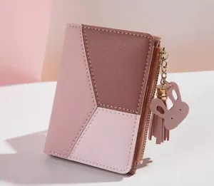 Damen Geldbeutel Wallet Portafoglio - Pink - Karten Leder Geschenkidee - Picture 1 of 4