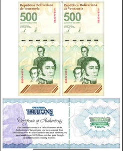 VENEZUELA 500 DIGITALES 2 banknotes 2023 UNC 500 million bolivars USA SELLER - Picture 1 of 1