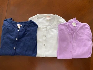 Cardigan Sweaters (Set Of 3) Youth Xl. Light Weight - White, Blue and Lavender. - Picture 1 of 7