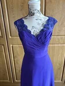 Atemberaubendes gefüttertes violettes Maxikleid von Hilary Morgan Größe 12 neu mit Etikett UVP 225 £ - Bild 1 von 12