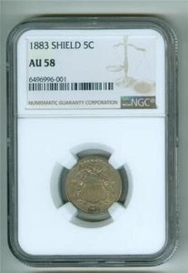 U.S. 1883 SHIELD NICKEL NGC AU-58 - Picture 1 of 2