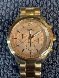 Guess U16003G1 Wrist Watch Gold Tone Band and Dial New Battery - Picture 1 of 6
