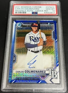 2021 Bowman Chrome Carlos Colmenarez 1st Auto /150 HTA Choice Gem Mint PSA 10 - Picture 1 of 2