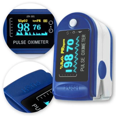 Finger Puls Oximeter Blut Sauerstoff Pulsmessgerät Sättigung SpO2 Herzfrequenz - Bild 1 von 4