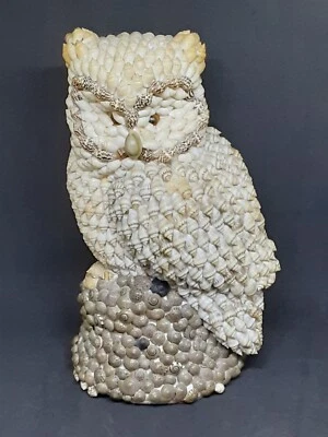 Vintage Handcrafted Sea Shell Owl Figurine 7.5inch” Decor Bird - Image 1 of 4