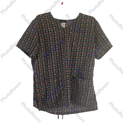 Blusa Médica para Mujer Cherokee Cuello en V Talla Pequeña Marrón Estilo #2836 Foto 1 de 4