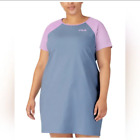 Fila Womens Plus Size Logo Colorblocked Short-Sleeve Jersey Dress 2X New
