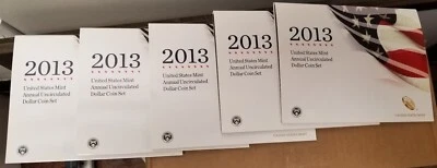 2013 U.S. Mint Annual Dollar Uncirculated 6 Coin Set OGP w/SILVER EAGLE 5 SETS - Image 1 of 3