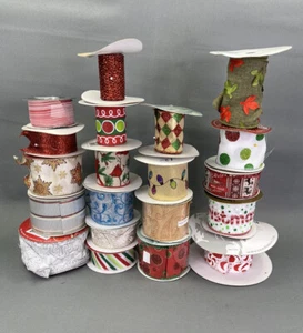 Lot of 20 ribbon rolls for Christmas for wreath making and decor.  - Picture 1 of 12