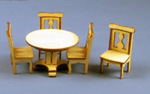 1:48 1/4" Scale Dollhouse Miniature Furniture Kit Table & Chairs Q122 - 0001687 - Picture 1 of 1